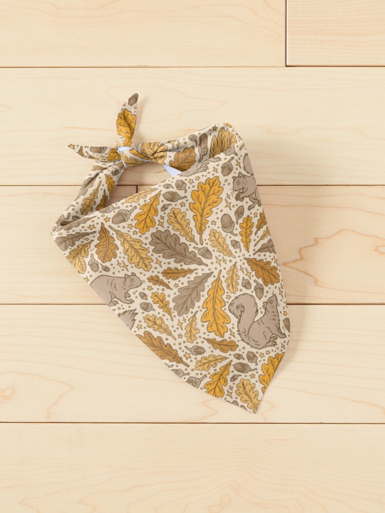 Alternate view of Oak & Squirrels | Animal Nature Pattern Pet Bandana