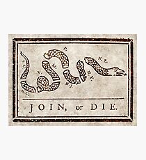 Join or die, Benjamin Franklin's historical warning Photographic Print