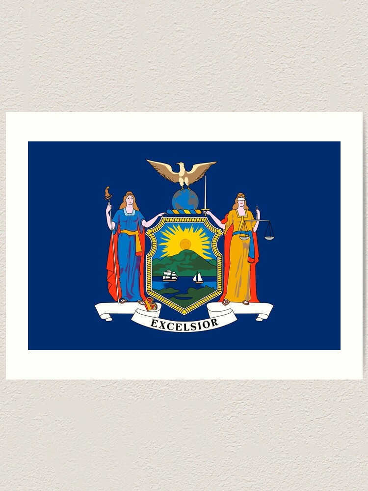 Thumbnail 1 von 3, Kunstdruck, Flagge des Staates New York designt und verkauft von FlagsandSymbols.