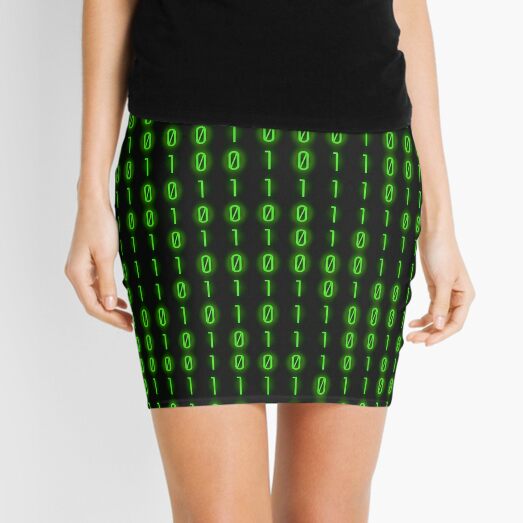 Binary Code Inside Mini Skirt