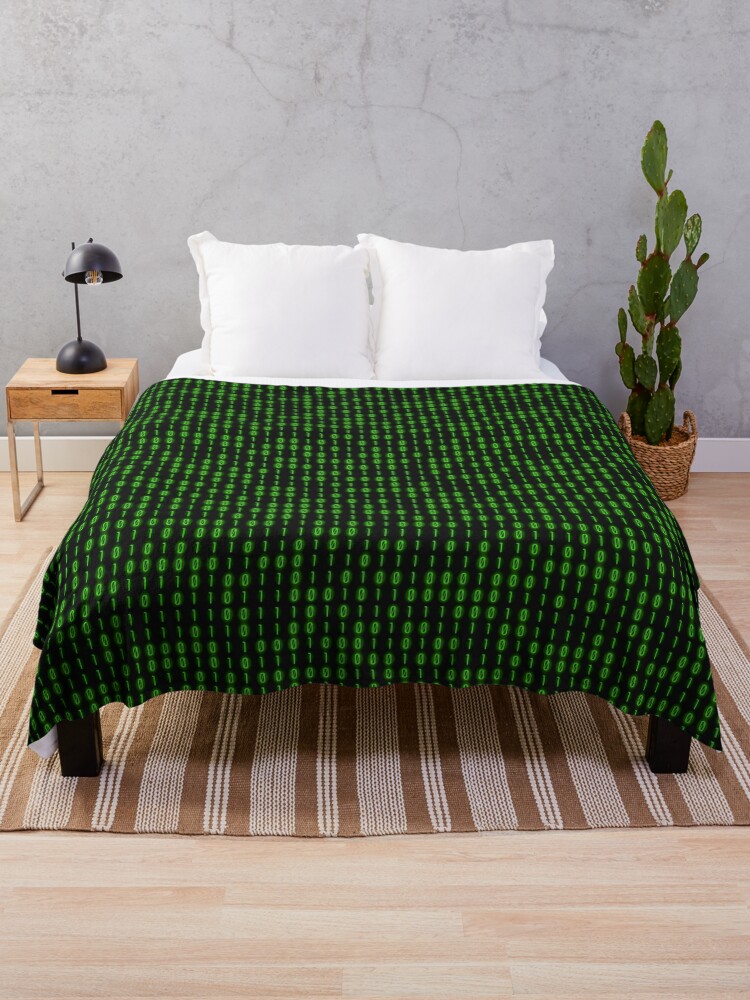 Thumbnail 1 of 6, Throw Blanket, Binary Code Inside designed and sold by pattypattern.