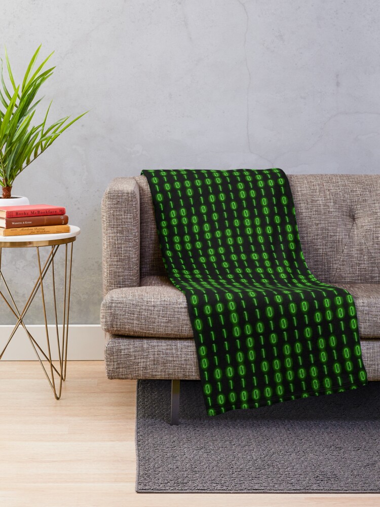 Thumbnail 2 of 6, Throw Blanket, Binary Code Inside designed and sold by pattypattern.