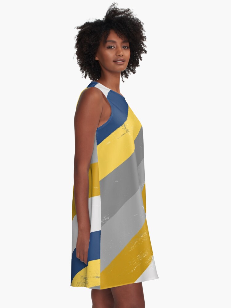 Navy blue and mustard hot sale dress