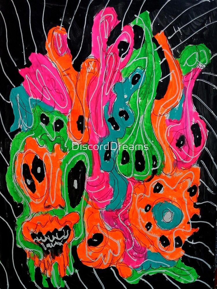Sketchbook 5-10 (Fluorescent Neon Gouache) Mini Art Print by Discordant  Dreams Art_Natfigcreates