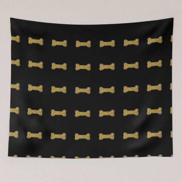 Item preview, Dog bone gold glitter black pattern designed and sold by Anna-Kik.
