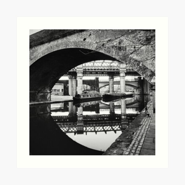 Bridges of Castlefield in black and white Art Print