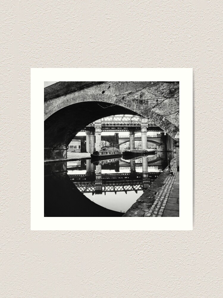 Alternate view of Bridges of Castlefield in black and white Art Print