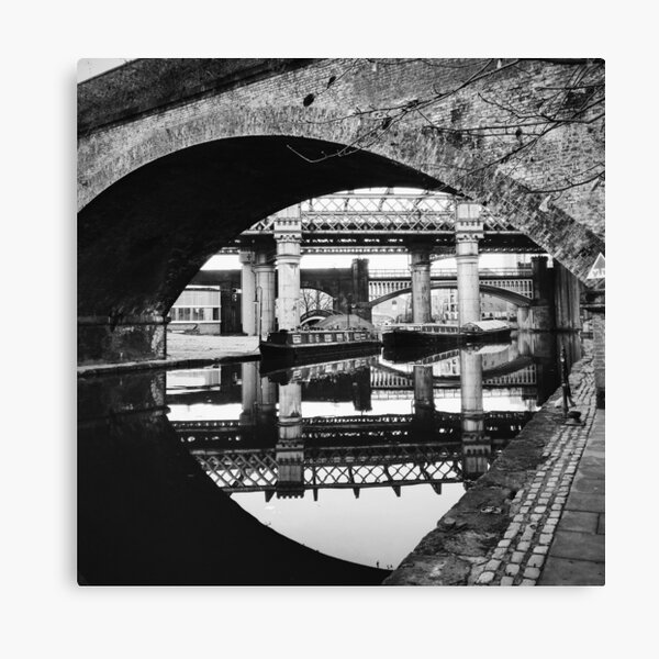 Bridges of Castlefield in black and white Canvas Print