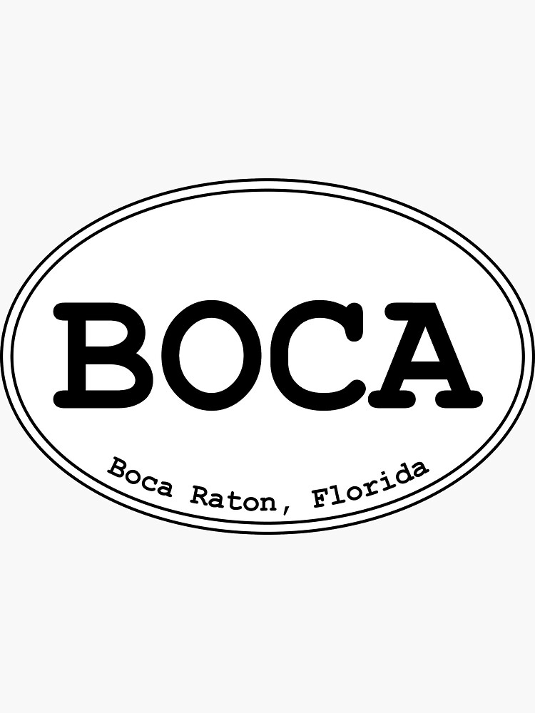 "BOCA Boca Raton Oval Design" Sticker for Sale by dodgemdesigns Redbubble