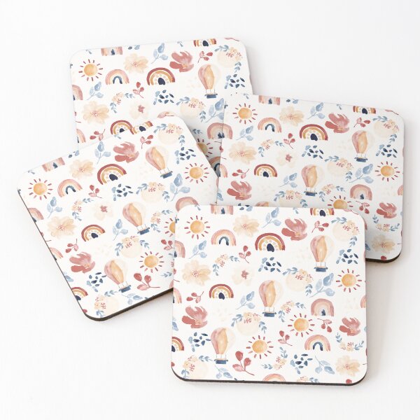 Item preview, Neutral rainbows and hot air balloons  designed and sold by Harpley Design Studio.