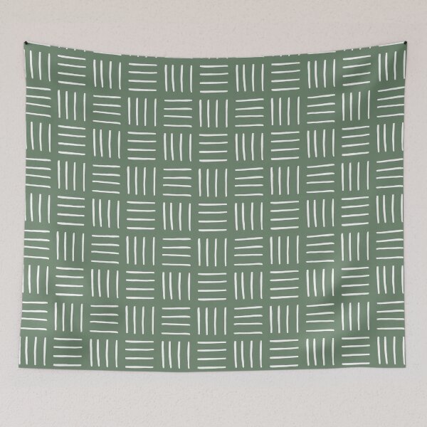 Item preview, Minimalist Weave Grid Pattern (white/sage green) designed and sold by Design Minds Boutique.