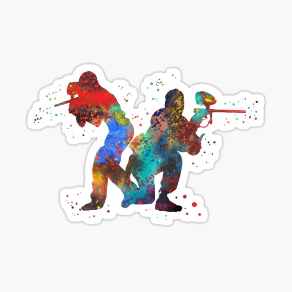 Vista previa del artículo con la obra «Pareja de jugadores de paintball», diseñado y vendido por Rosaliartbook.