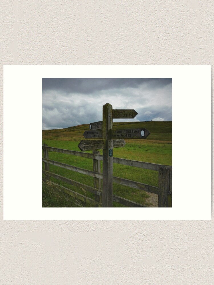Alternate view of Peak District post sign Art Print