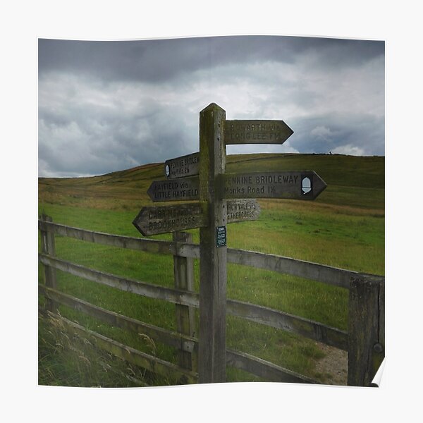 Peak District post sign Poster