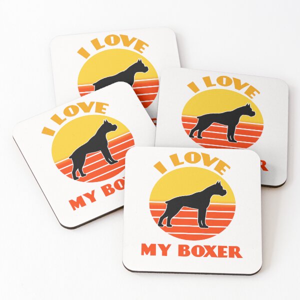 Item preview, I Love My Boxer Dog Not Dog puppy Lover Cute Sunser Retro Funny designed and sold by Meteor77.