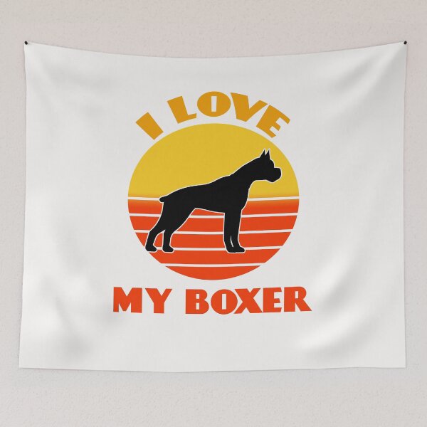 Item preview, I Love My Boxer Dog Not Dog puppy Lover Cute Sunser Retro Funny designed and sold by Meteor77.