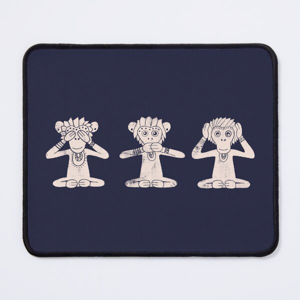 Item preview, Three Wise Monkeys | Navy Background designed and sold by CarolFreire.