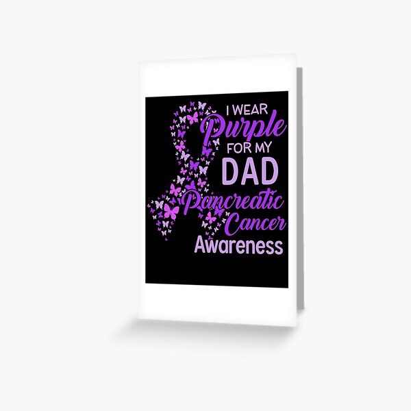 Purple Pancreatic Cancer Ribbon Greeting Card for Sale by