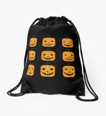 Halloween Pumpkin Faces - Happy Halloween Drawstring Bag