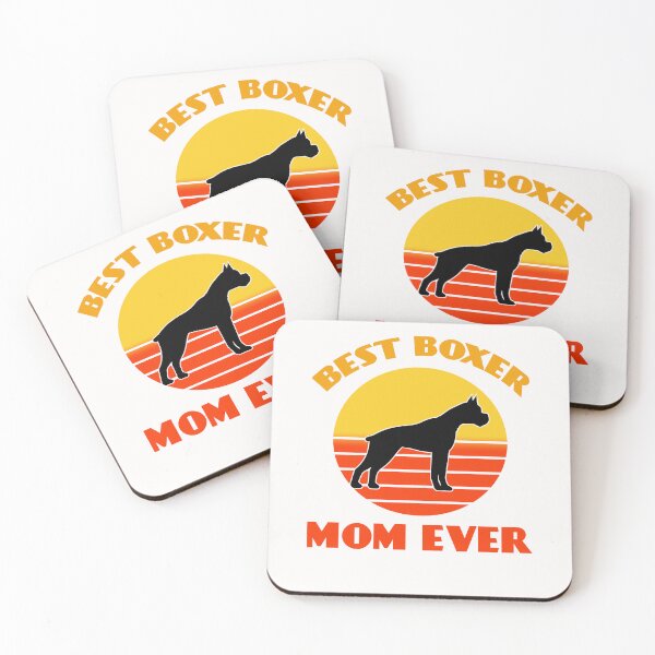 Artikelvorschau, Bester Boxer-Hund, Mama, Mutter aller Zeiten, Muttertag, Hundewelpe, Liebhaber, niedlich, Sunser, Retro, lustig entworfen und verkauft von Meteor77.