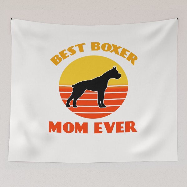 Artikelvorschau, Bester Boxer-Hund, Mama, Mutter aller Zeiten, Muttertag, Hundewelpe, Liebhaber, niedlich, Sunser, Retro, lustig entworfen und verkauft von Meteor77.