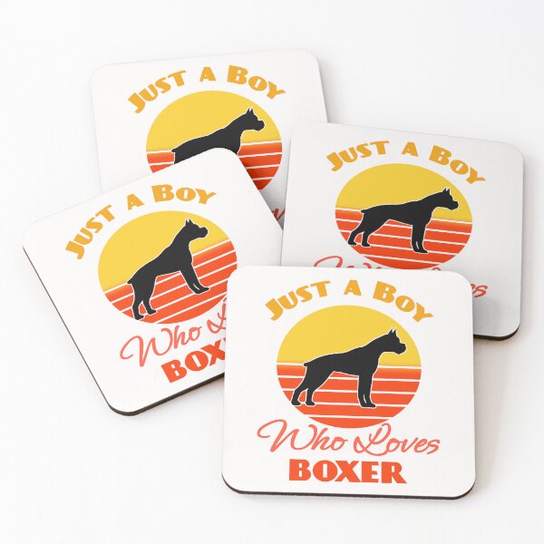 Item preview, Just a Boy Who Loves Boxer Dog puppy Lover Cute Sunser Retro Funny designed and sold by Meteor77.