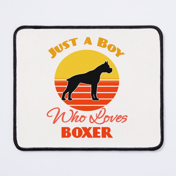 Item preview, Just a Boy Who Loves Boxer Dog puppy Lover Cute Sunser Retro Funny designed and sold by Meteor77.