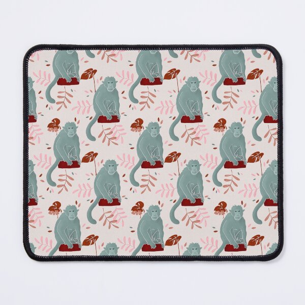 Item preview, Teal Rhesus Macaque Monkey Pattern designed and sold by illustrations by debs.