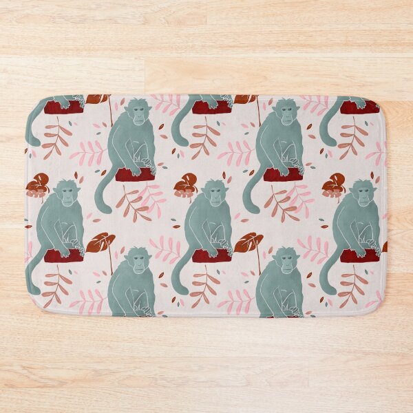 Item preview, Teal Rhesus Macaque Monkey Pattern designed and sold by illustrations by debs.