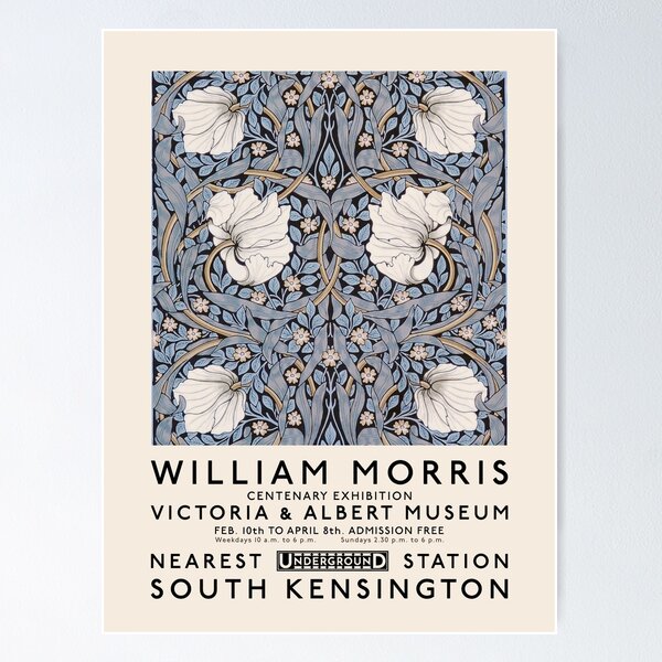 Aperçu de l'œuvre Mouron William Morris bleu créée et vendue par TheColorFlow.