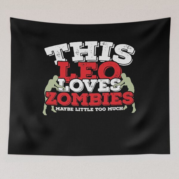 Item preview, Horoscope Zodiac Sign Leo Loves Zombies designed and sold by TheCrazyBear.
