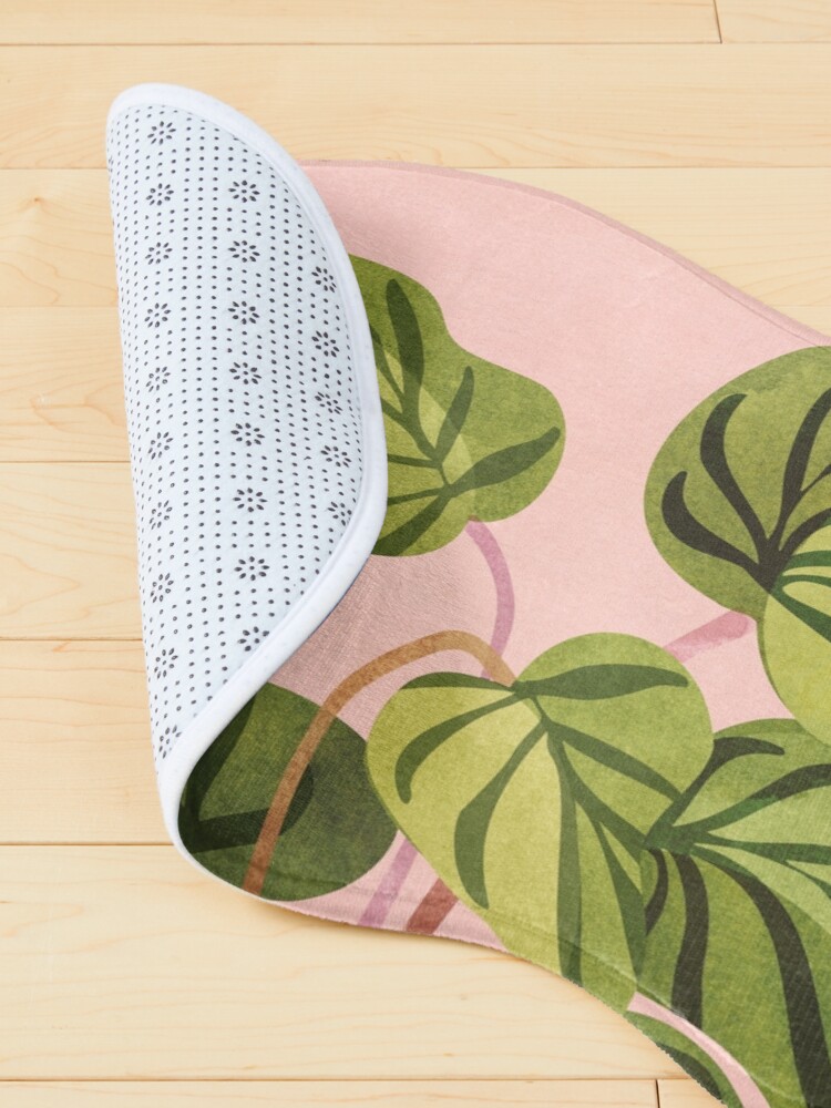 Alternate view of Tropical Rising Pink and Green Plant Pet Mat