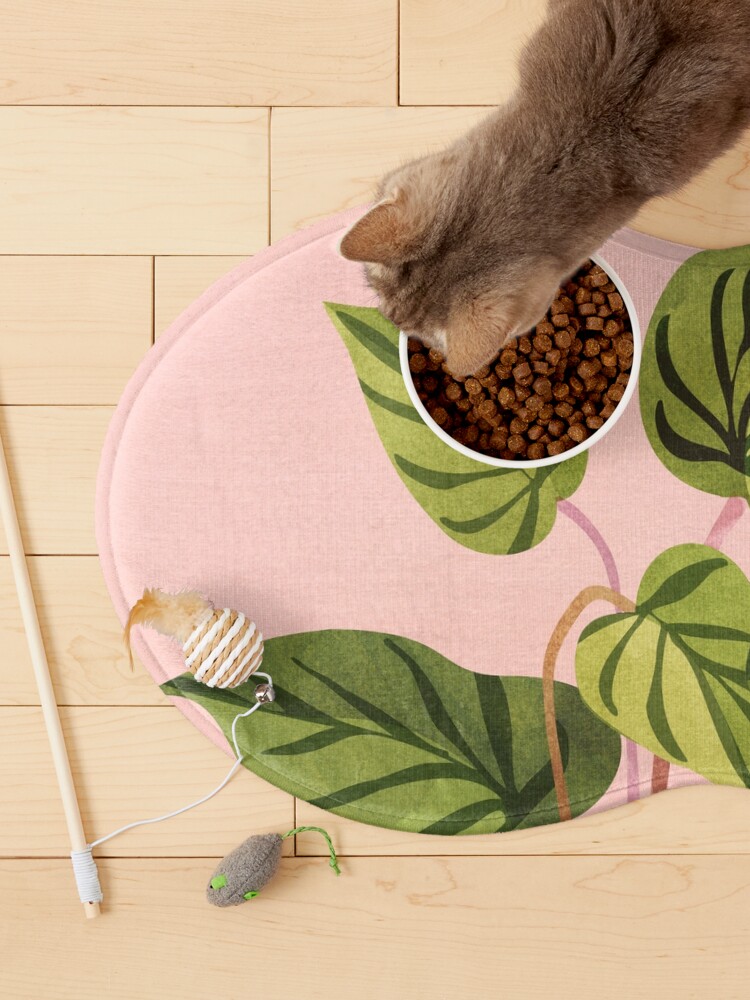 Alternate view of Tropical Rising Pink and Green Plant Pet Mat