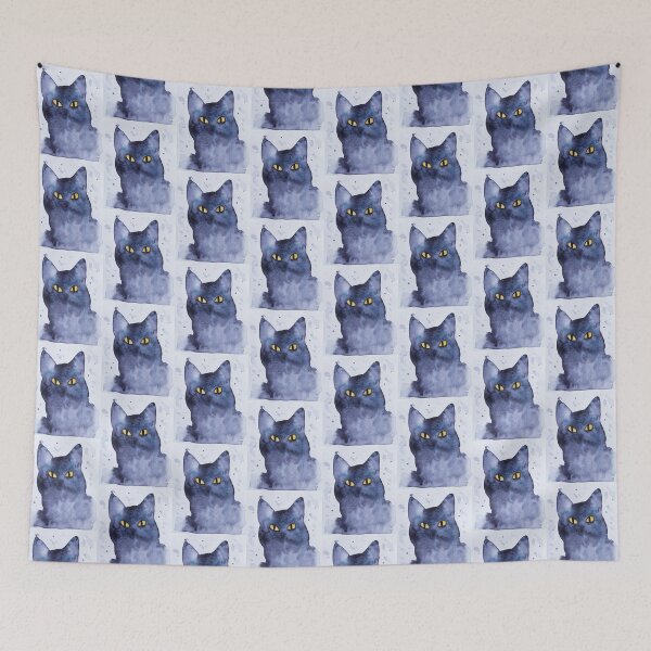Item preview, Black Cat in watercolour designed and sold by Chantellearts.