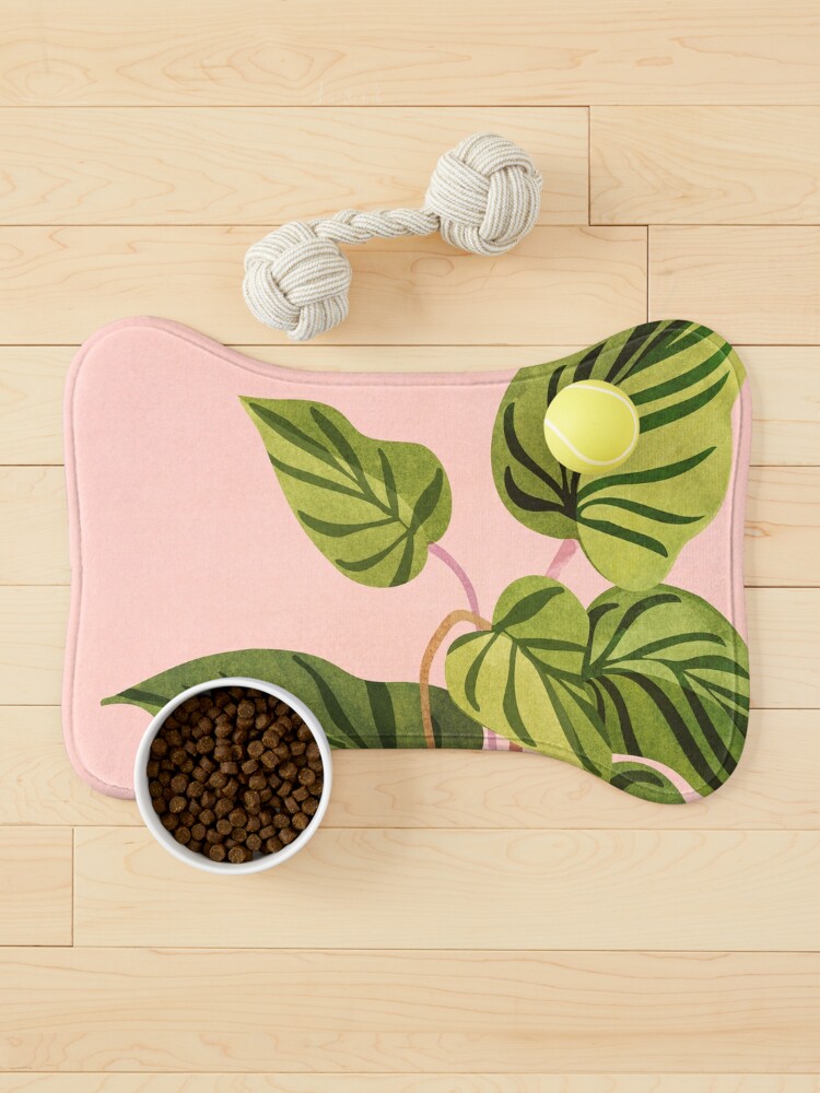 Thumbnail 1 of 5, Pet Mat, Tropical Rising Pink and Green Plant designed and sold by moderntropical.
