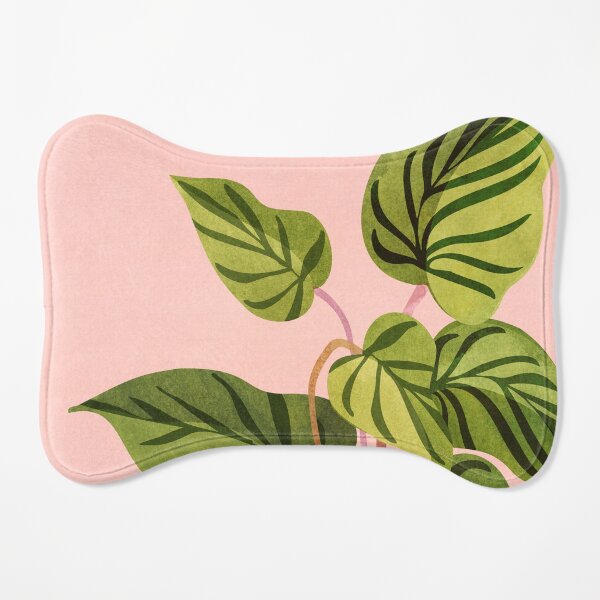 Tropical Rising Pink and Green Plant Dog Mat
