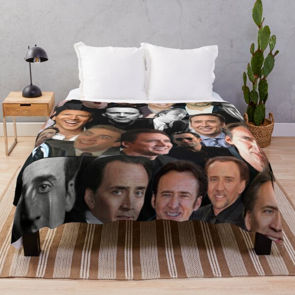nicolas cage colllage Throw Blanket