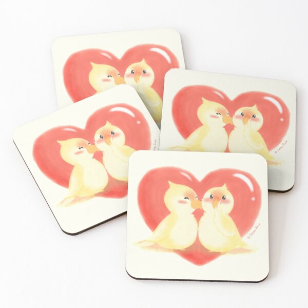 Item preview, Lovebirds kiss designed and sold by SilveryDreams.