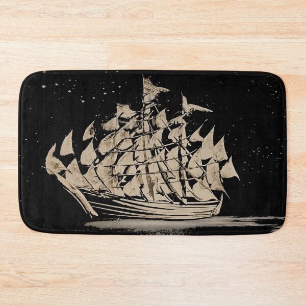 Item preview, drawing illustration of a galleon on a black background designed and sold by Cyberomiz.