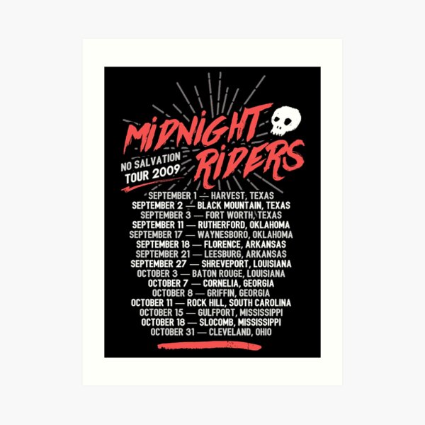 Midnight Riders - No Salvation Tour Art Print