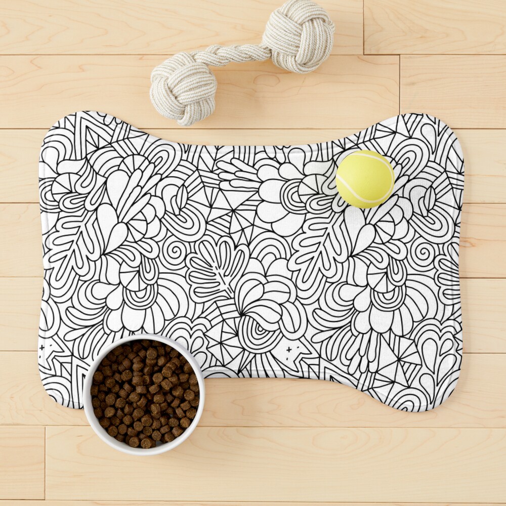 Fun abstract cute doodles pattern Pet Mat