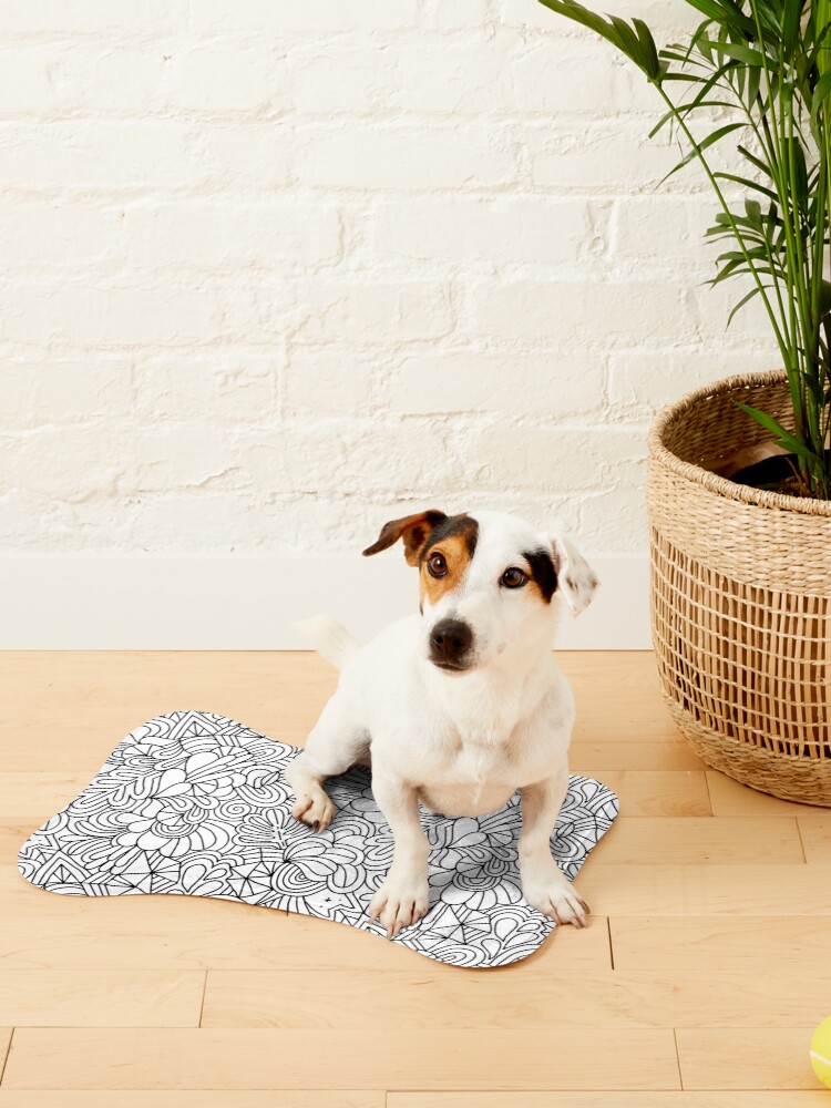 Alternate view of Fun abstract cute doodles pattern Pet Mat