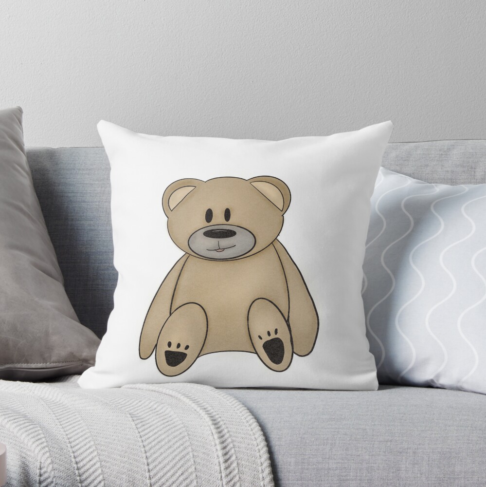 Teddy v hotsell shaped pillow grey