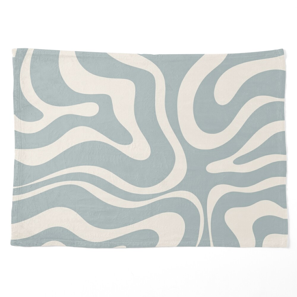 Liquid Swirl Contemporary Abstract Pattern in Light Sage Green Rug