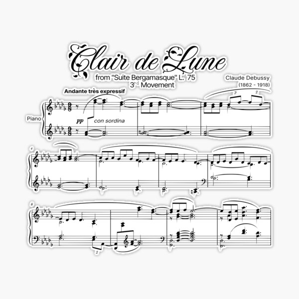 Clair De Lune Handwritten Sheet Music 