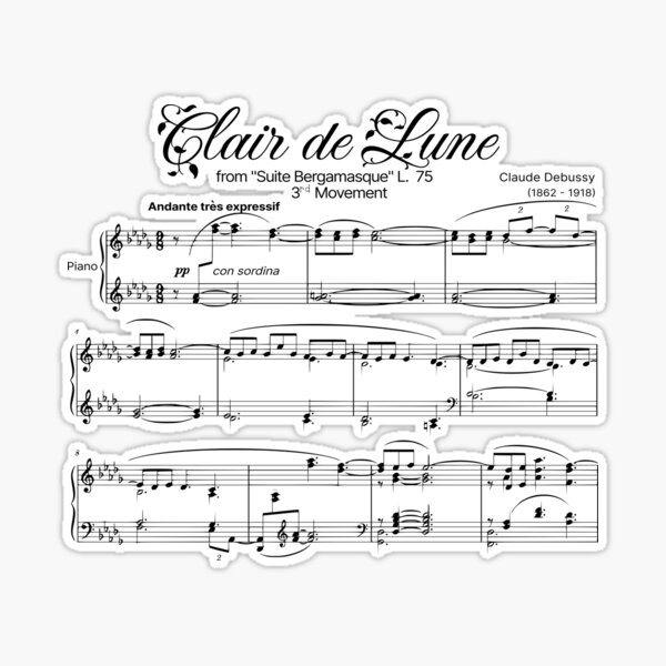 Clair De Lune Handwritten Sheet Music 
