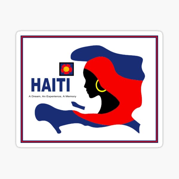 Aperçu de l'œuvre HAÏTI : Impression de jeune femme abstraite d'île moderne créée et vendue par posterbobs.