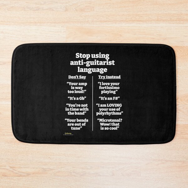 Item preview, Anti-Guitarist Language - White Text - Guitarmony designed and sold by Guitarmony.