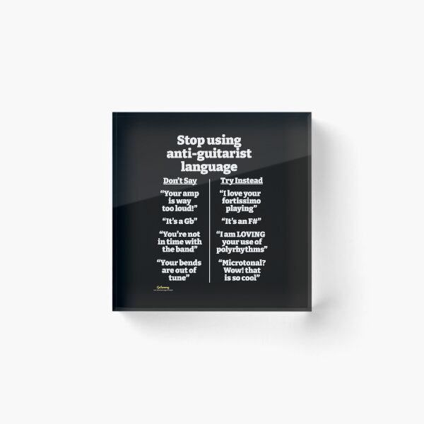 Item preview, Anti-Guitarist Language - White Text - Guitarmony designed and sold by Guitarmony.