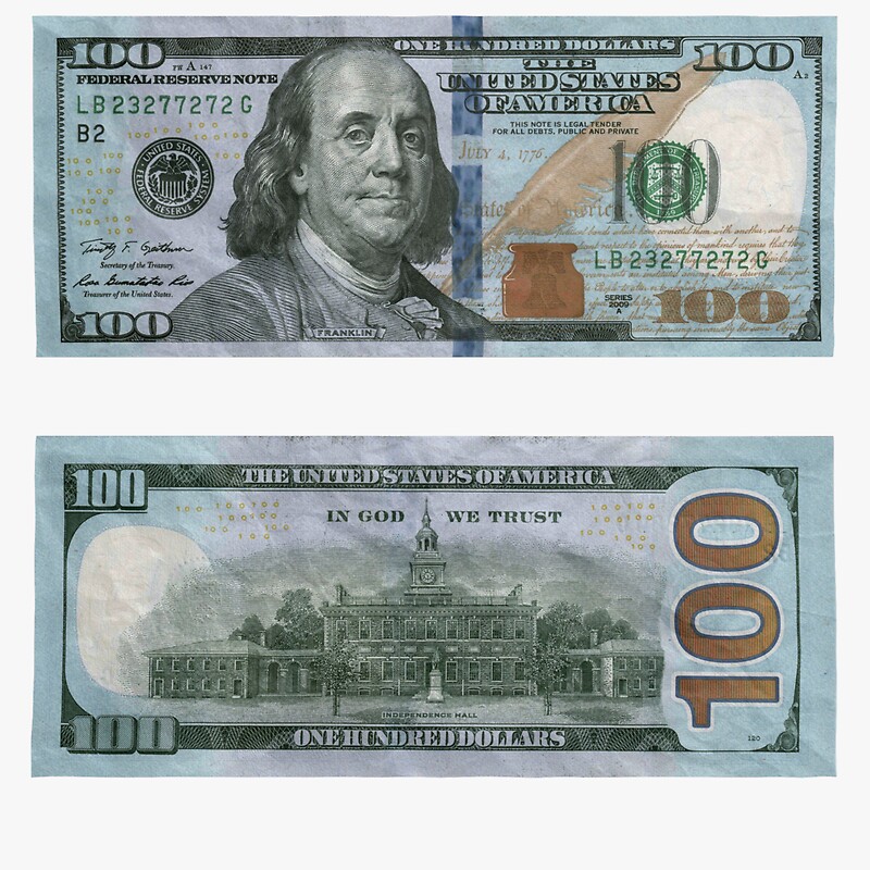  100 Dollar Bill Money Stickers By Rocklanone Redbubble
